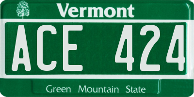 VT license plate ACE424