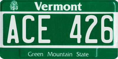 VT license plate ACE426