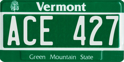 VT license plate ACE427