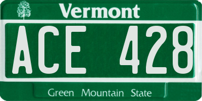 VT license plate ACE428