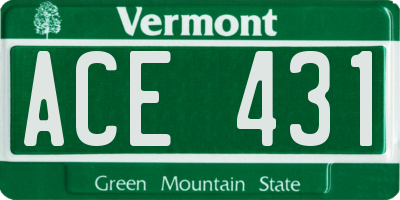 VT license plate ACE431