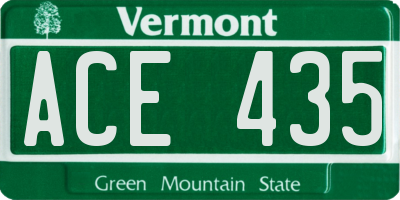 VT license plate ACE435