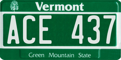 VT license plate ACE437