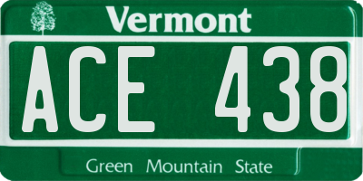 VT license plate ACE438