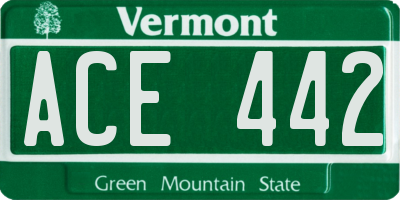 VT license plate ACE442