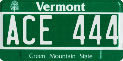 VT license plate ACE444