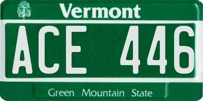 VT license plate ACE446