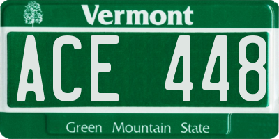 VT license plate ACE448