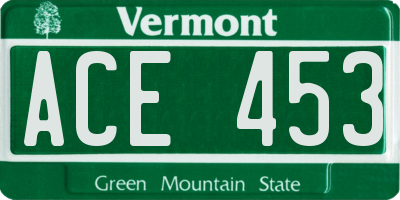 VT license plate ACE453