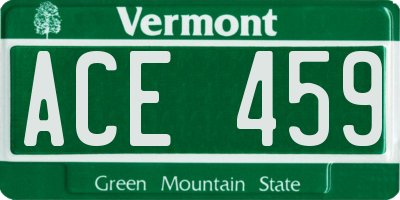 VT license plate ACE459