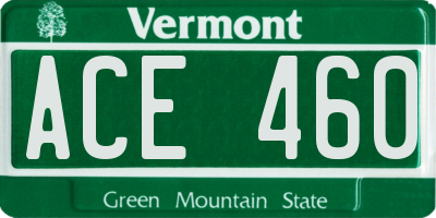 VT license plate ACE460