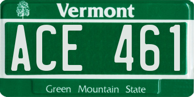 VT license plate ACE461