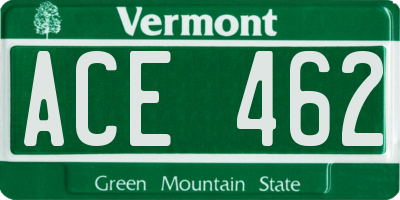 VT license plate ACE462