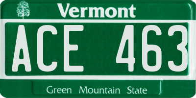 VT license plate ACE463