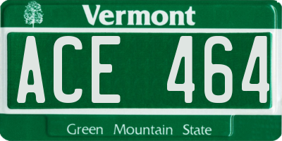 VT license plate ACE464