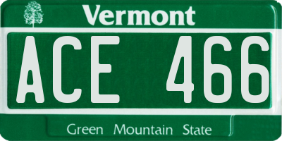 VT license plate ACE466