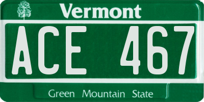 VT license plate ACE467