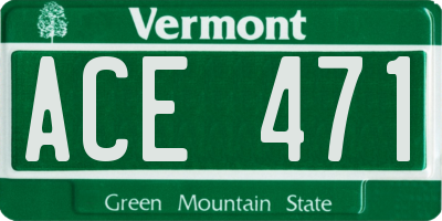 VT license plate ACE471