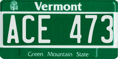 VT license plate ACE473