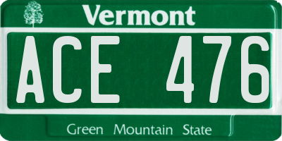 VT license plate ACE476