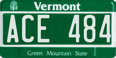 VT license plate ACE484