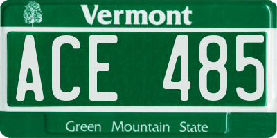 VT license plate ACE485