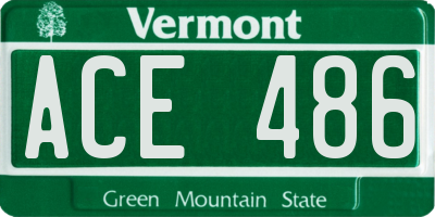 VT license plate ACE486