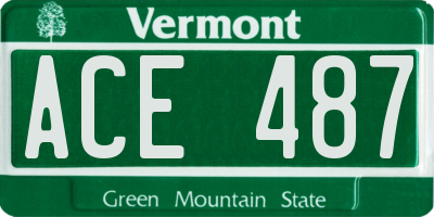 VT license plate ACE487