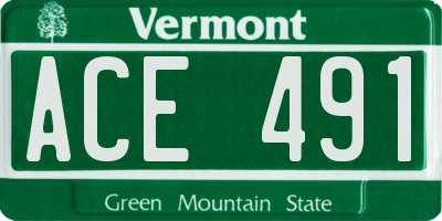 VT license plate ACE491