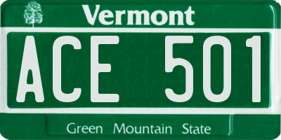 VT license plate ACE501