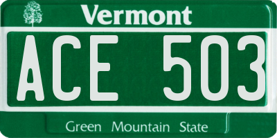 VT license plate ACE503