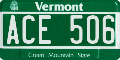 VT license plate ACE506