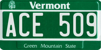 VT license plate ACE509