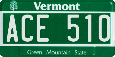 VT license plate ACE510