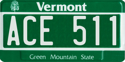 VT license plate ACE511