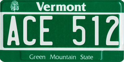 VT license plate ACE512