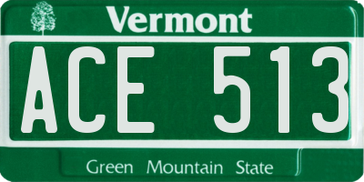 VT license plate ACE513