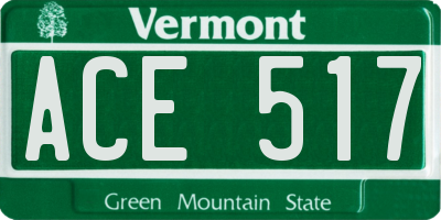 VT license plate ACE517