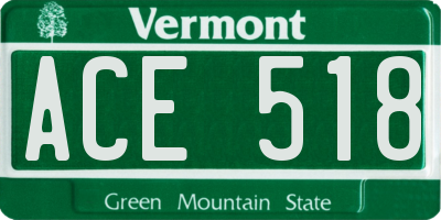 VT license plate ACE518