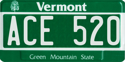 VT license plate ACE520