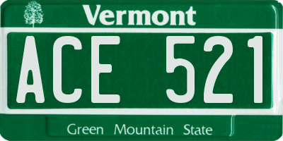 VT license plate ACE521