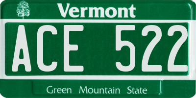 VT license plate ACE522