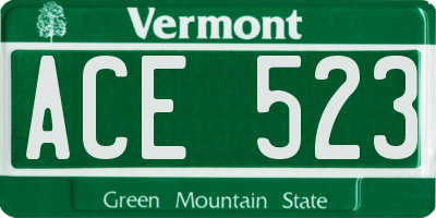 VT license plate ACE523