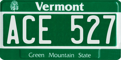 VT license plate ACE527