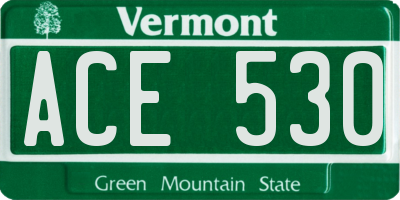 VT license plate ACE530