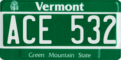 VT license plate ACE532