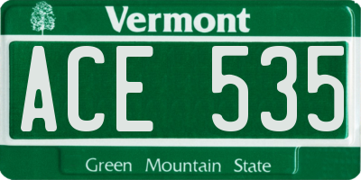 VT license plate ACE535