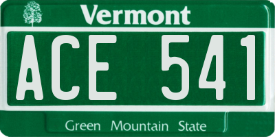 VT license plate ACE541