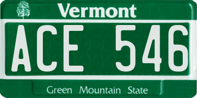 VT license plate ACE546