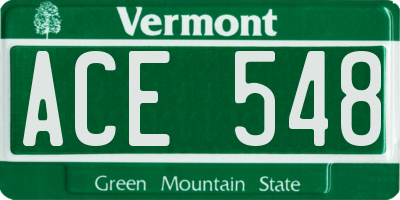 VT license plate ACE548